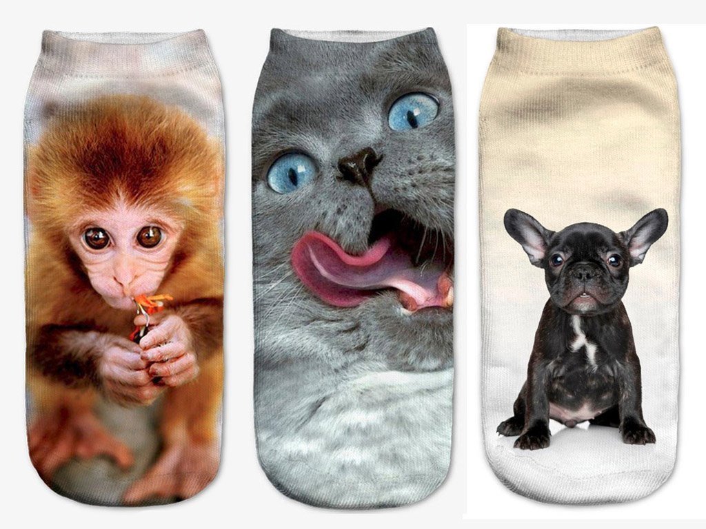 Vicces állatos zokni - 3D-és állatokkal